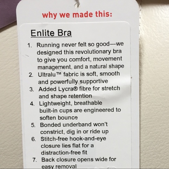 NWT LIQU LULULEMON ENLITE BRA LILAC QUARTZ 38 C - Picture 3 of 8